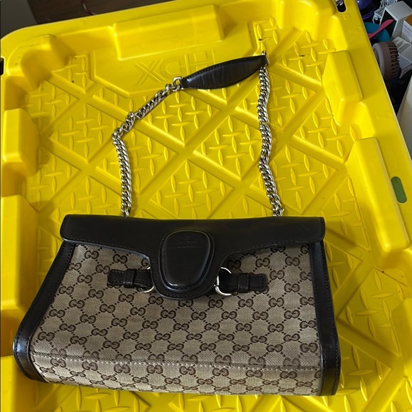 Gucci Brown and Tan Shoulder Bag with Chain Strap - Picture 16 of 16